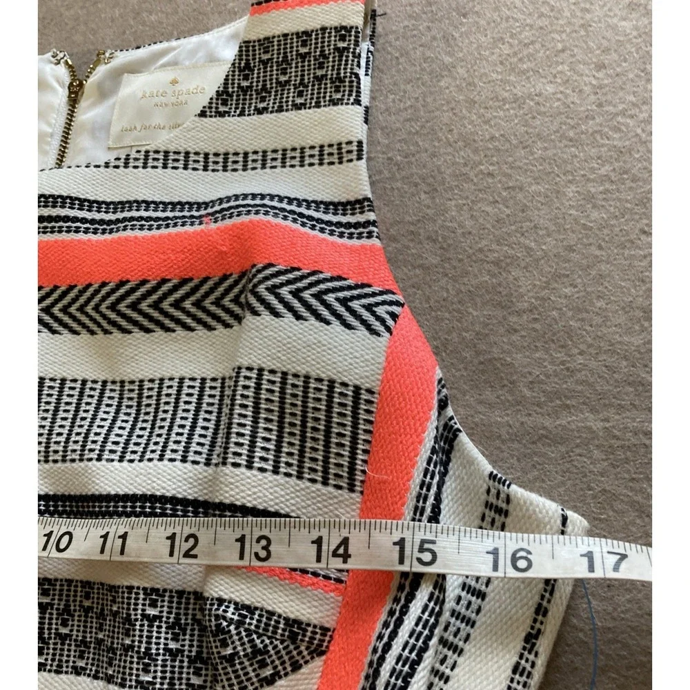 KATE Spade Flights of Fancy Ribbon Jacquard Dress Womens Sz 4 Black White Tweed